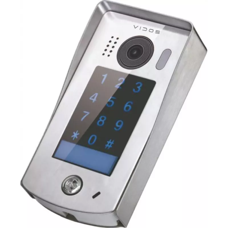 VIDOS DUO S1301D Gate Station - Wideodomofon zewnętrzny 2-przewodowy z kamerą 2.0 MP, obiektywem szerokokątnym 170°, noktowizją IR, stal nierdzewna, srebrny