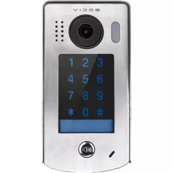 VIDOS DUO S1301D Gate Station - Wideodomofon zewnętrzny 2-przewodowy z kamerą 2.0 MP, obiektywem szerokokątnym 170°, noktowizją IR, stal nierdzewna, srebrny