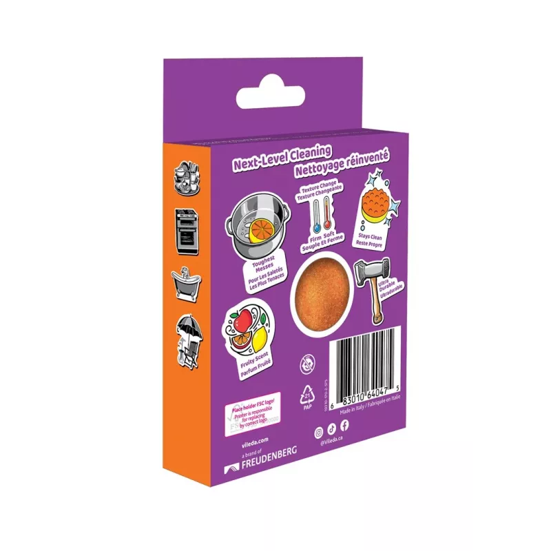 Vileda Punch Strong Pomarańczowa Gąbka do Szorowania, 1 sztuka