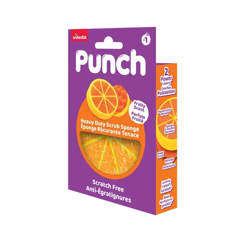 Vileda Punch Strong Pomarańczowa Gąbka do Szorowania, 1 sztuka