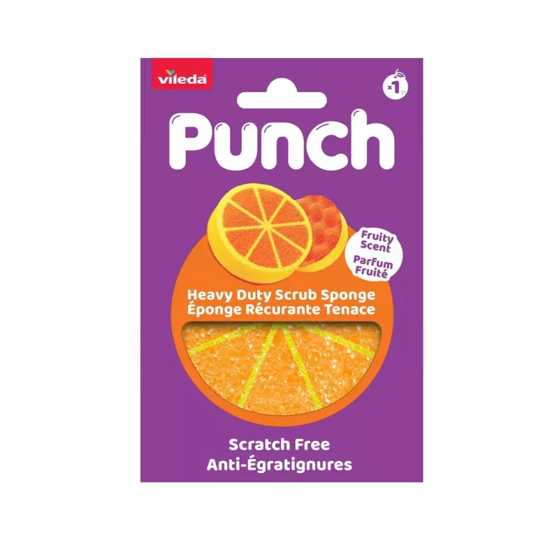 Vileda Punch Strong Pomarańczowa Gąbka do Szorowania, 1 sztuka