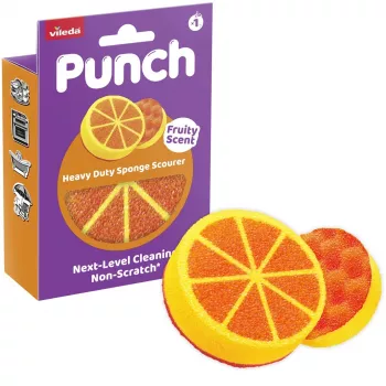Vileda Punch Strong Pomarańczowa Gąbka do Szorowania, 1 sztuka