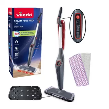 Vileda Steam Plus XXL Pro Mop Parowy z 2 Dodatkowymi Nakładkami z Mikrofibry