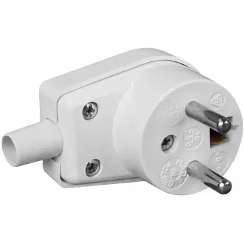 VIPLAST 220-01 Kątowa wtyczka zasilająca 16A 250V IP20 Biała