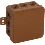 VIPLAST V5 Klik Puszka instalacyjna natynkowa pusta, 12 wejść kablowych, brązowa, IP54, 75x75x41 mm, 035-02