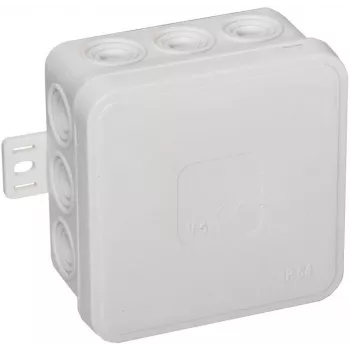 VIPLAST V5 Klik Puszka natynkowa pusta, 12 wejść kablowych, IP54, biała, 75x75x41 mm, 035-01