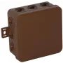 VIPLAST V6 Click Puszka instalacyjna natynkowa, 12 wejść kablowych, IP54, brązowa, 85x85x41 mm, pusta obudowa (036-02)