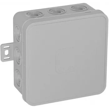 VIPLAST V7 Klik Puszka instalacyjna natynkowa pusta, 12 wejść kablowych, szara, IP54, 100x100x41mm