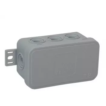 VIPLAST V8 Klik Puszka instalacyjna natynkowa pusta, 8 wejść kablowych, szara, IP54, 80x45x41mm, 038-03