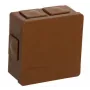 VIPLAST VP-02 Puszka instalacyjna natynkowa, 6 wejść kablowych, zatrzaskowa pokrywa, brązowa, IP55, 86x86x40 mm