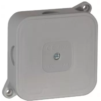 VIPLAST VP-2 Puszka instalacyjna natynkowa, pusta, 4 wejścia kablowe, IP44, szara, 85x85x35mm