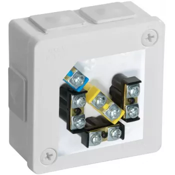 VIPLAST VP-22 Puszka instalacyjna natynkowa z zaciskami, 6 wejść kablowych, biała, IP55, 86x86x40 mm