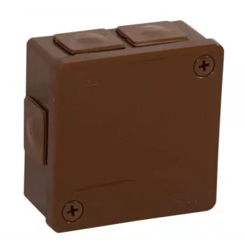 VIPLAST VP-22 Puszka instalacyjna natynkowa pusta, 6 wejść kablowych, brązowa, IP55, 86x86x40mm