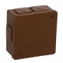 VIPLAST VP-22 Puszka instalacyjna natynkowa pusta, 6 wejść kablowych, brązowa, IP55, 86x86x40mm