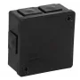 VIPLAST VP-22 natynkowa puszka rozgałęźna z zaciskami, 6 wejść kablowych, IP55, czarna, 86x86x40 mm