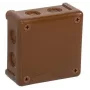 VIPLAST VP-42 natynkowa pusta puszka rozgałęźna, 8 wejść kablowych, brązowa, IP55, 98x98x42 mm 042-02