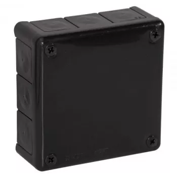 VIPLAST VP-51 Puszka przyłączeniowa natynkowa pusta, 12 wejść kablowych, IP55, czarna, 118x118x46 mm, 051-05