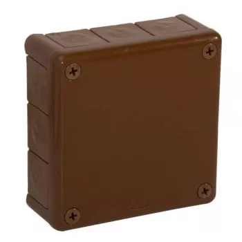 VIPLAST VP-51 Puszka instalacyjna natynkowa, 12 wejść kablowych, brązowa, IP55, 118x118x46mm