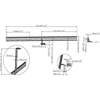 Vision VFM-MNU/P4X55 Zestaw montażowy do ściany wideo o dużej wytrzymałości dla 4x ekranów LCD 50-55 cali, orientacja pionowa, ściana/szyna, czarny