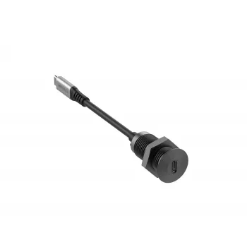 Vivolink Gniazdo biurkowe USB-C czarne z kablem USB-C 0,3 m