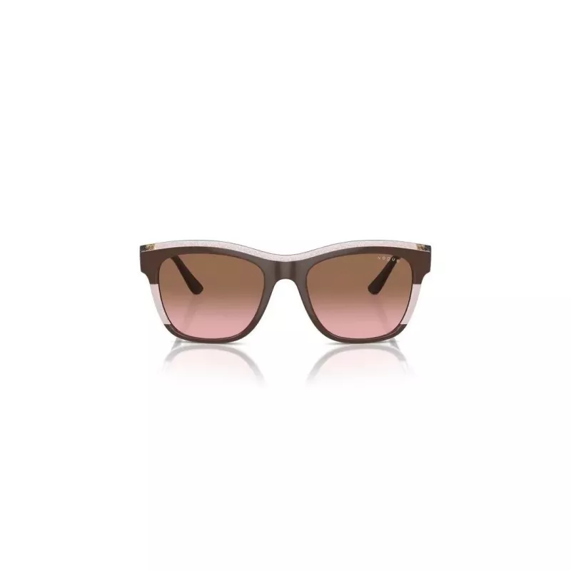 Okulary przeciwsłoneczne damskie VOGUE VO5557S313614 - przezroczysta szara oprawka, ciemnoszare szkła, 54 mm