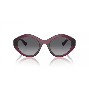 VOGUE VO5576SB2989T Okulary przeciwsłoneczne damskie kocie oko - przezroczysta różowa oprawka, ciemnoszare szkła 52mm