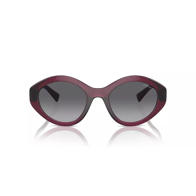 VOGUE VO5576SB2989T Okulary przeciwsłoneczne damskie kocie oko - przezroczysta różowa oprawka, ciemnoszare szkła 52mm