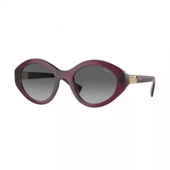 VOGUE VO5576SB2989T Okulary przeciwsłoneczne damskie kocie oko - przezroczysta różowa oprawka, ciemnoszare szkła 52mm