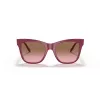 VOGUE Damskie Okulary Przeciwsłoneczne Kocie Oko VO5428S299414 Transparentna Różowa Oprawka Brązowe Soczewki Gradientowe 51mm