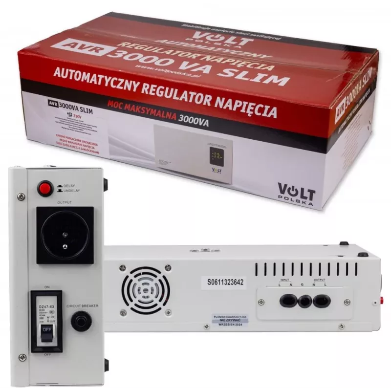 Volt Polska AVR 3000VA Slim 8% stabilizator napięcia
