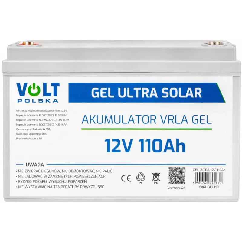 VOLT POLSKA GEL VPRO Akumulator słoneczny 12V 110Ah