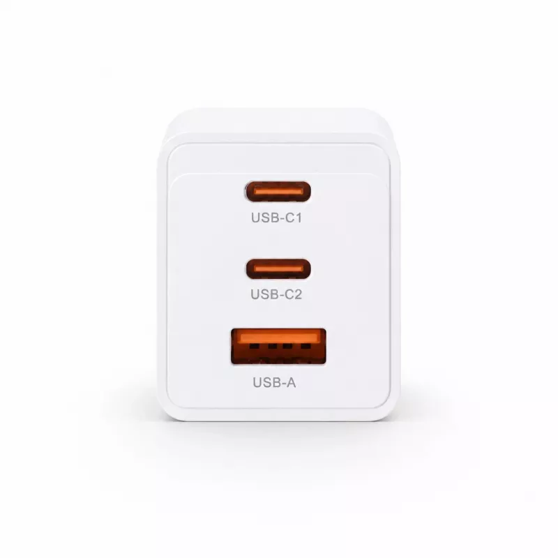 Voltage GaN Ładowarka Ścienna 67W, 2x USB-C i 1x USB-A, PD 3.0, QC 3.0, PPS, Wtyczka EU, Biała