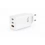 Voltage GaN Ładowarka Ścienna 67W, 2x USB-C i 1x USB-A, PD 3.0, QC 3.0, PPS, Wtyczka EU, Biała
