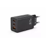 Ładowarka sieciowa Voltage GaN 67W, PD 3.0 / QC 3.0, 2x USB-C i 1x USB-A, wtyczka EU, czarna