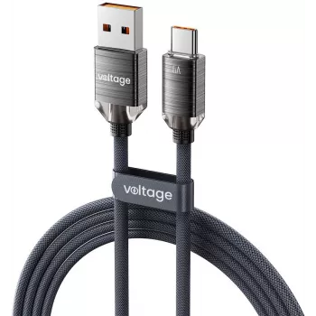 VOLTAGE PureCrystal USB-A do USB-C Kabel 66W 2m Czarny