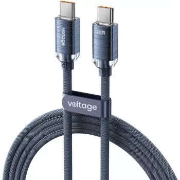 VOLTAGE PureCrystal USB-C do USB-C Kabel 100W PD 2m Niebieski