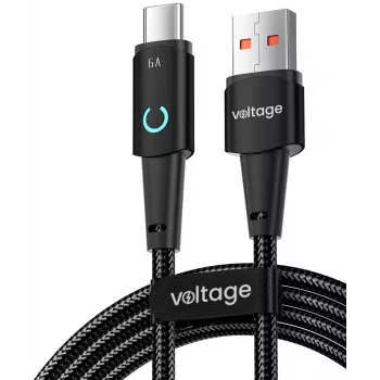 VOLTAGE VEKA66AC100BK PowerAngle 66W PD USB-A do USB-C Kabel 1m Czarny