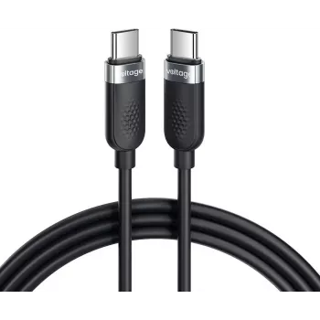 VOLTAGE VEKS100CC100BK USB-C do USB-C Silikonowy kabel 100W PD 1m Czarny