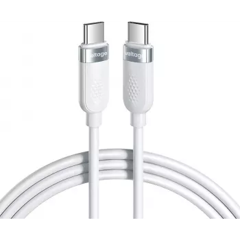 VOLTAGE VEKS100CC100WE silikonowy kabel USB-C do USB-C 100W PD 1m biały