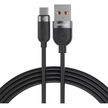VOLTAGE VEKS66AC100BK USB-A do USB-C Silikonowy kabel 66W PD 100cm Czarny