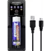 VOLTCRAFT CC1A Uniwersalna ładowarka do ogniw okrągłych dla NiMH, Li-Ion, LiFePO4, NiCd - 1 gniazdo, zasilanie USB, obsługuje AA, AAA, C, 10440, 14500, 16340