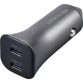 VOLTCRAFT CPS-40W/2 VC-RA401 Ładowarka samochodowa USB 40 W 2x USB-C PD 3.0 Srebrno-Czarna VC-15257660