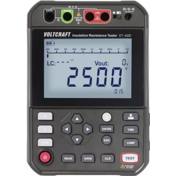 VOLTCRAFT ET-400 Tester izolacji 250 V, 500 V, 1000 V, 2500 V do 2,5 TΩ (VC-17072210)