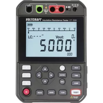 VOLTCRAFT ET-500 Tester izolacji 250 V, 500 V, 1000 V, 2500 V, 5000 V 5,0 TΩ (VC-17072215)