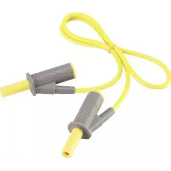VOLTCRAFT Wysoce elastyczny przewód testowy bezpieczeństwa 4 mm wtyk lamelowy do 4 mm wtyk lamelowy 0,5 m Żółty MSB-501 10 A VC-8063450