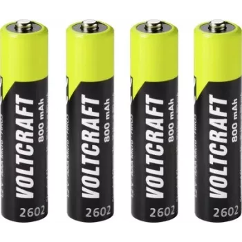 VOLTCRAFT Micro (AAA) akumulator NiMH 800 mAh 1,2 V gotowy do użycia, 4-pak (VC-17275415)