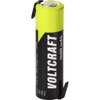 VOLTCRAFT Mignon AA akumulator NiMH 1,2 V 1400 mAh wysokoprądowy z wyprowadzeniem lutowniczym Z, gotowy do użycia (1 szt.) VC-17666040