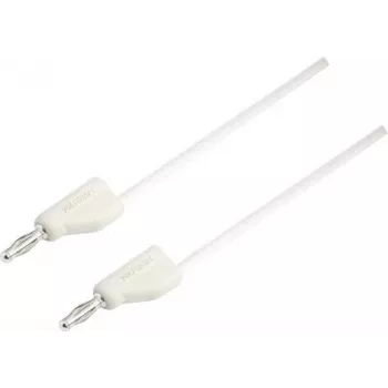 VOLTCRAFT MSB-300-1-WS Przewód pomiarowy bezpieczeństwa, wtyk bananowy 4 mm do wtyku bananowego 4 mm, 1 m, biały, CAT III 1000 V / CAT IV 600 V, 16 A