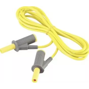 VOLTCRAFT MSB-501 Przewód pomiarowy bezpieczeństwa, 4 mm wtyk bananowy wielokrotny do tego samego, 2 m, żółty, CAT III 1000 V / CAT IV 600 V, 16 A VC-8063480