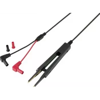 Zestaw przewodów pomiarowych VOLTCRAFT MSL-503-2, wtyk bezpieczeństwa 4 mm do wtyku bezpieczeństwa 4 mm, 39 cm, 10 A, 1000 V, CAT III/IV, czarny/czerwony, 2 przewody VC-18654460
